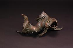 Bronze koi fish fountain