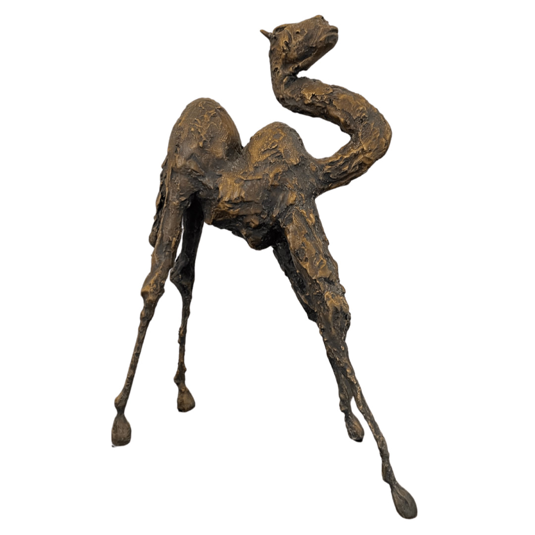 Abstract bronze sculpture of camel