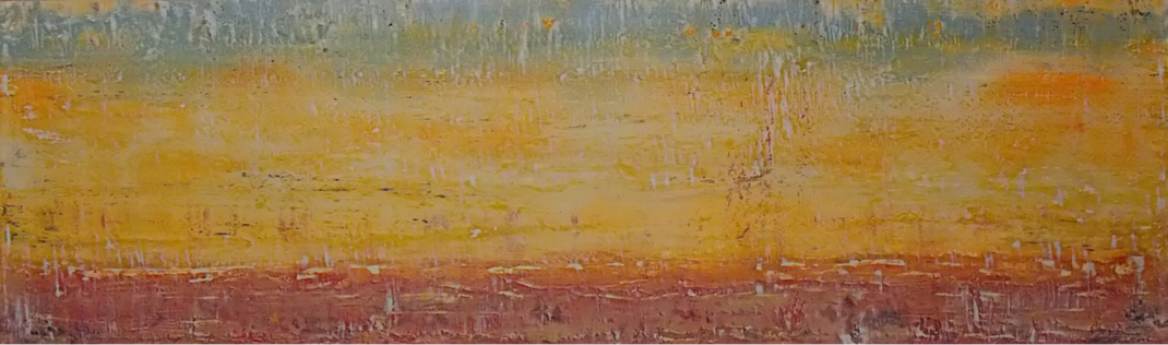 Painting of abstracted desert landscape