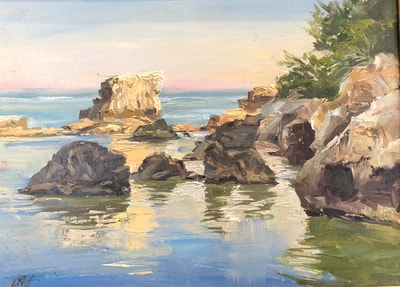 Landscape of Adriatic coast line with rocks