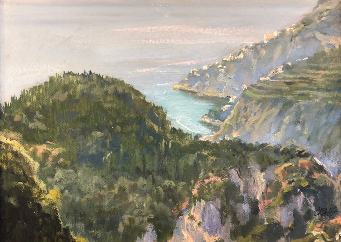 Landscape of cliffs beside the ocean