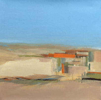 Abstract desert landscape painting