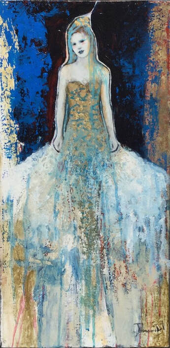 Portrait of woman in evening gown