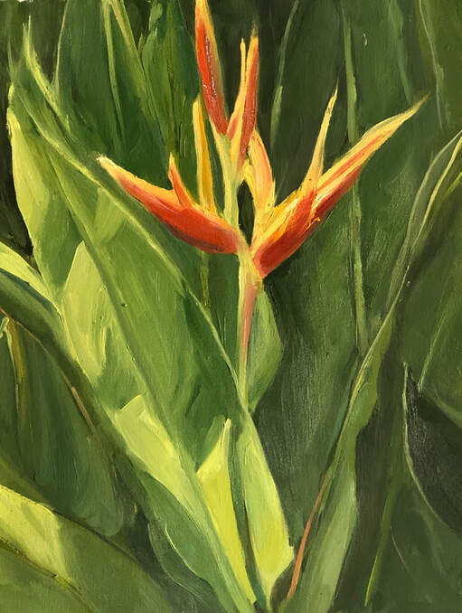 Painting of birds of paradise