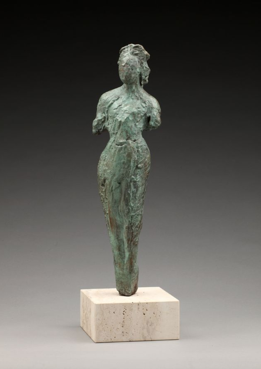 Abstract bronze sculpture of a woman