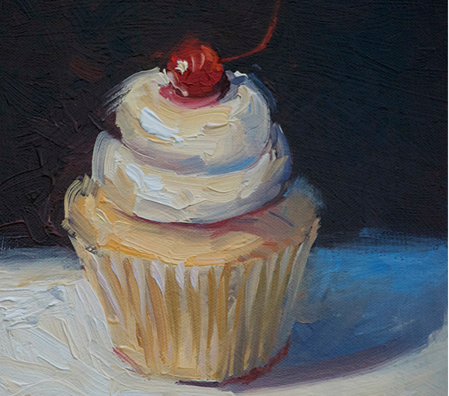 Painting of cupcake