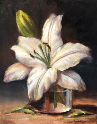 Still life of lily in vase