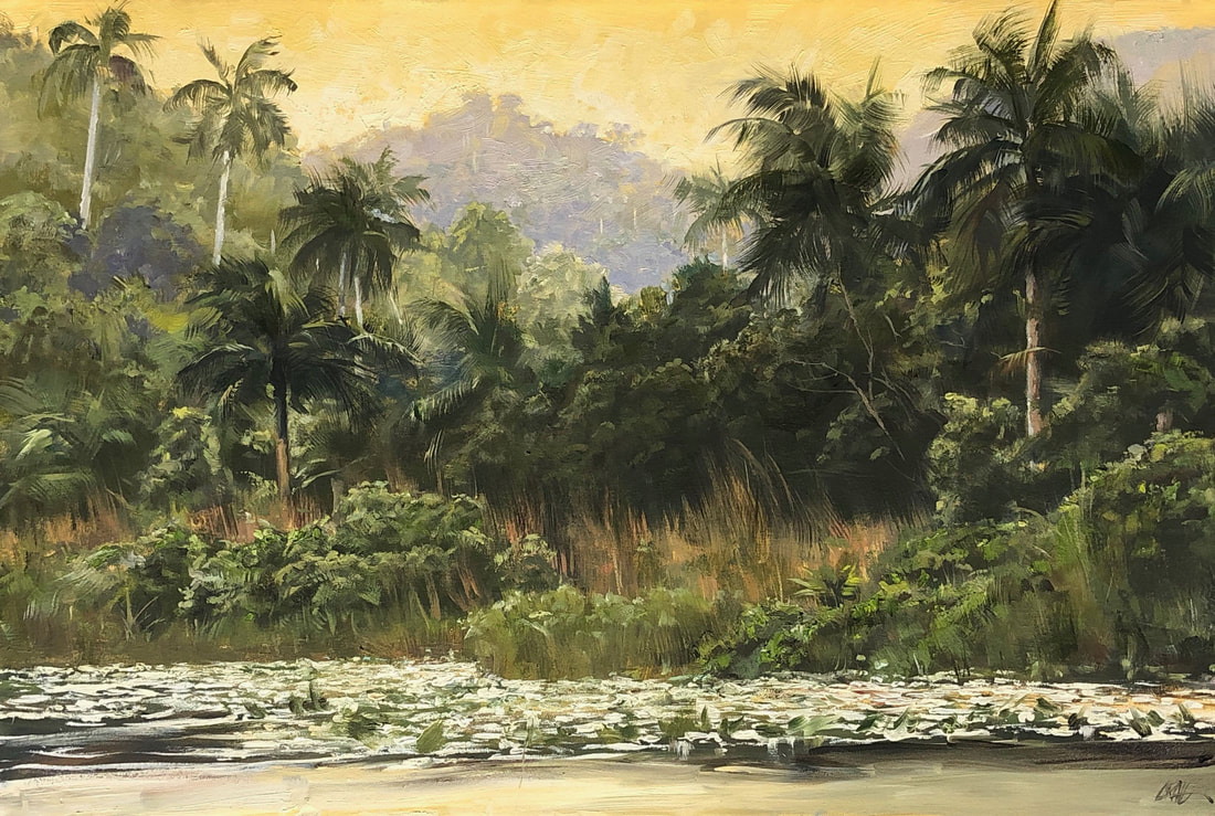Painting of Caribbean jungle in Cuba