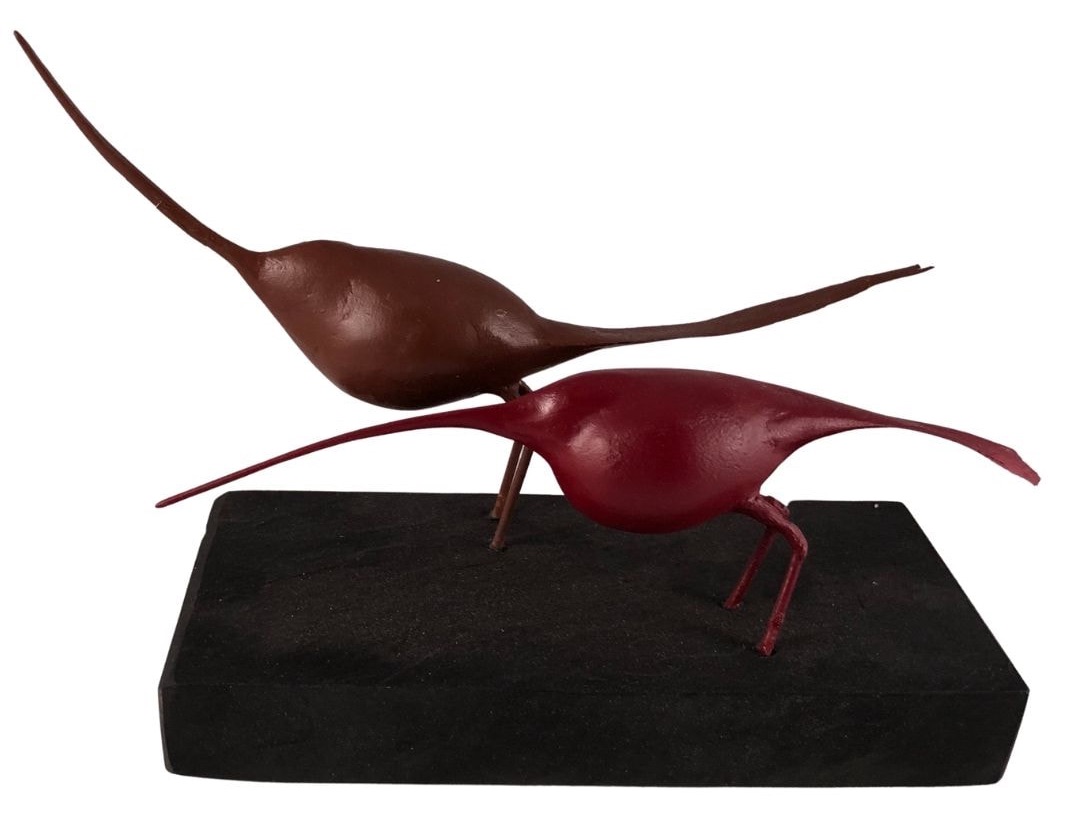 Abstract sculpture of two birds