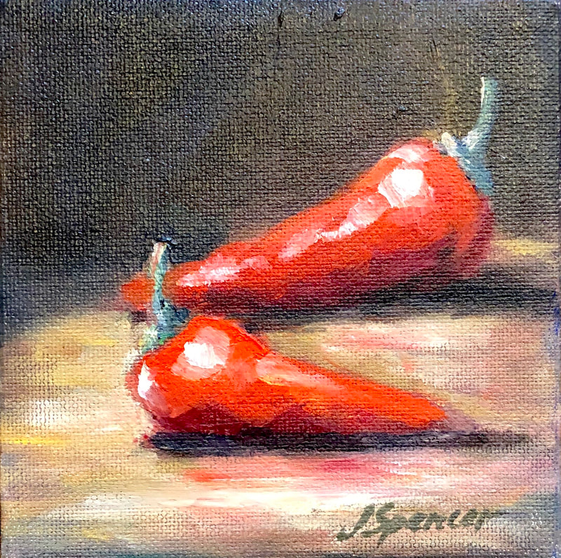 Still life of two chilis
